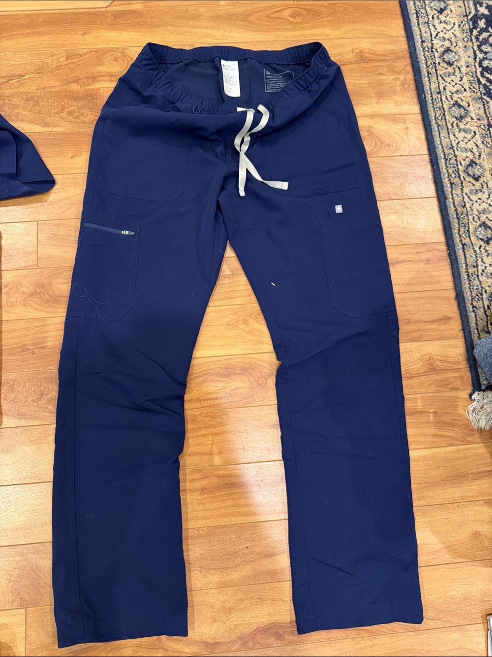 Figs Men's Navy Utility Scrub Pants with Drawstring